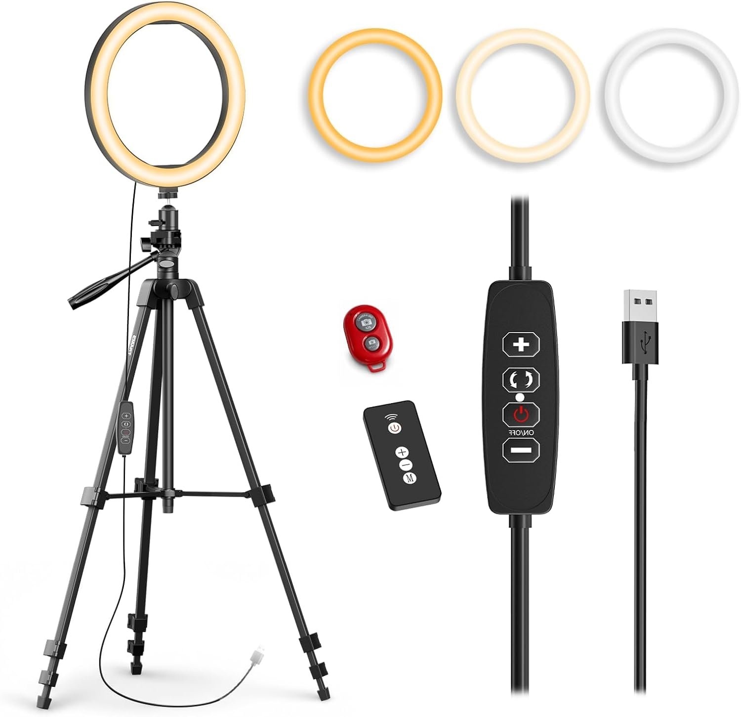 EMART 10” Ring Light with 55” Adjustable Tripod Stand & Phone Holder