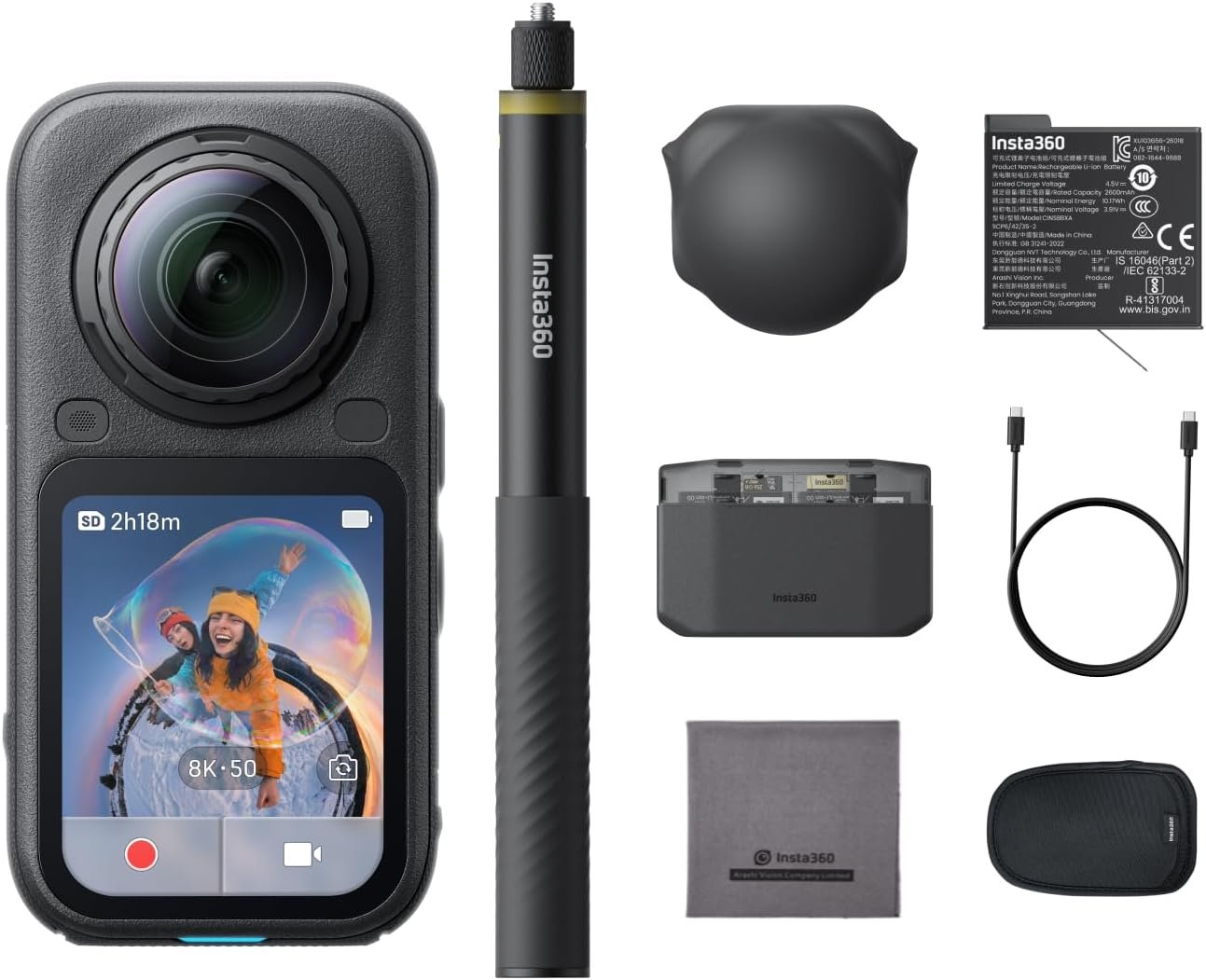 Insta360 X6 Essentials Bundle – 8K 360 Camera with 1/1.1” Sensors
