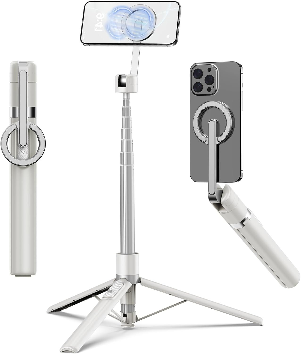 TONEOF 68″ Magnetic Aluminum Phone Tripod Selfie Stick for iPhone & Android