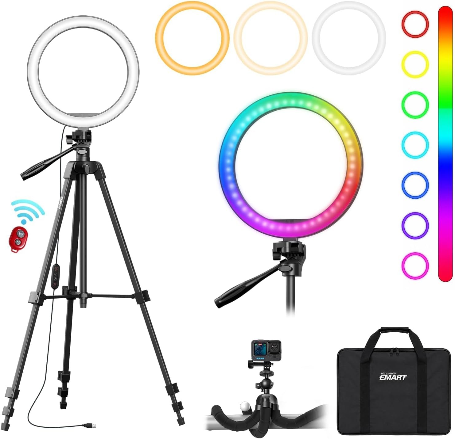 EMART 10” Ring Light with 55” Extendable Tripod Stand & Phone Holder