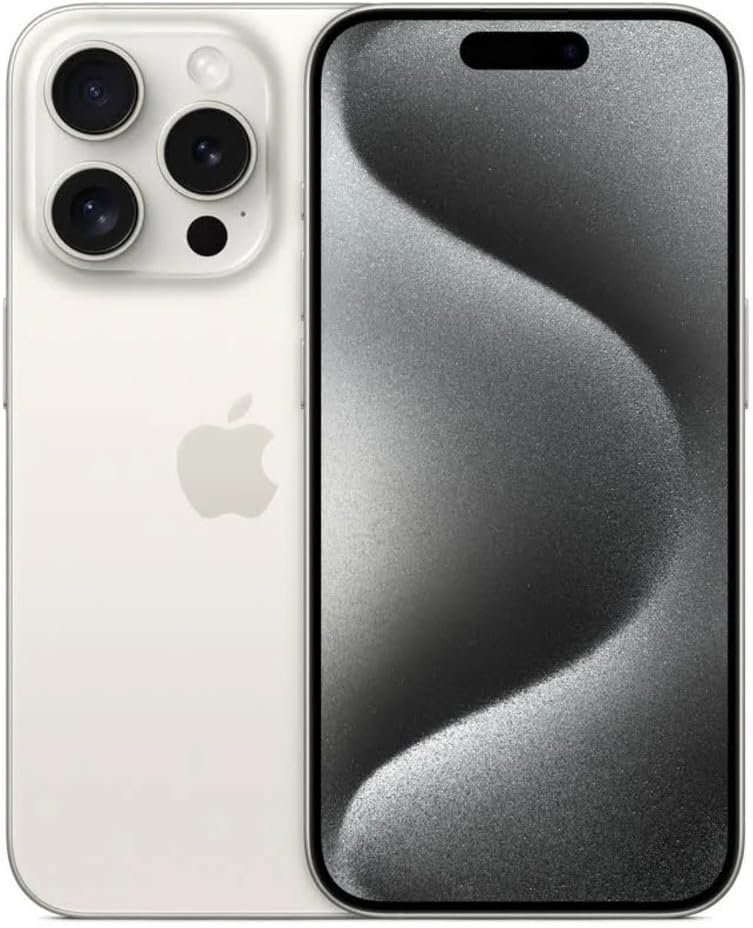 Apple iPhone 15 Pro Max, 256GB, White Titanium – Unlocked (Renewed)