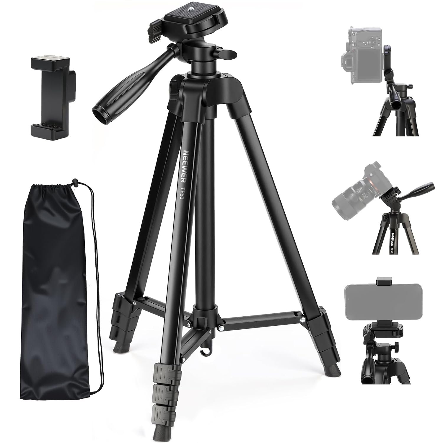 NEEWER Entry Level Version TP53 Tripod for Cell Phone & Camera, Metal
