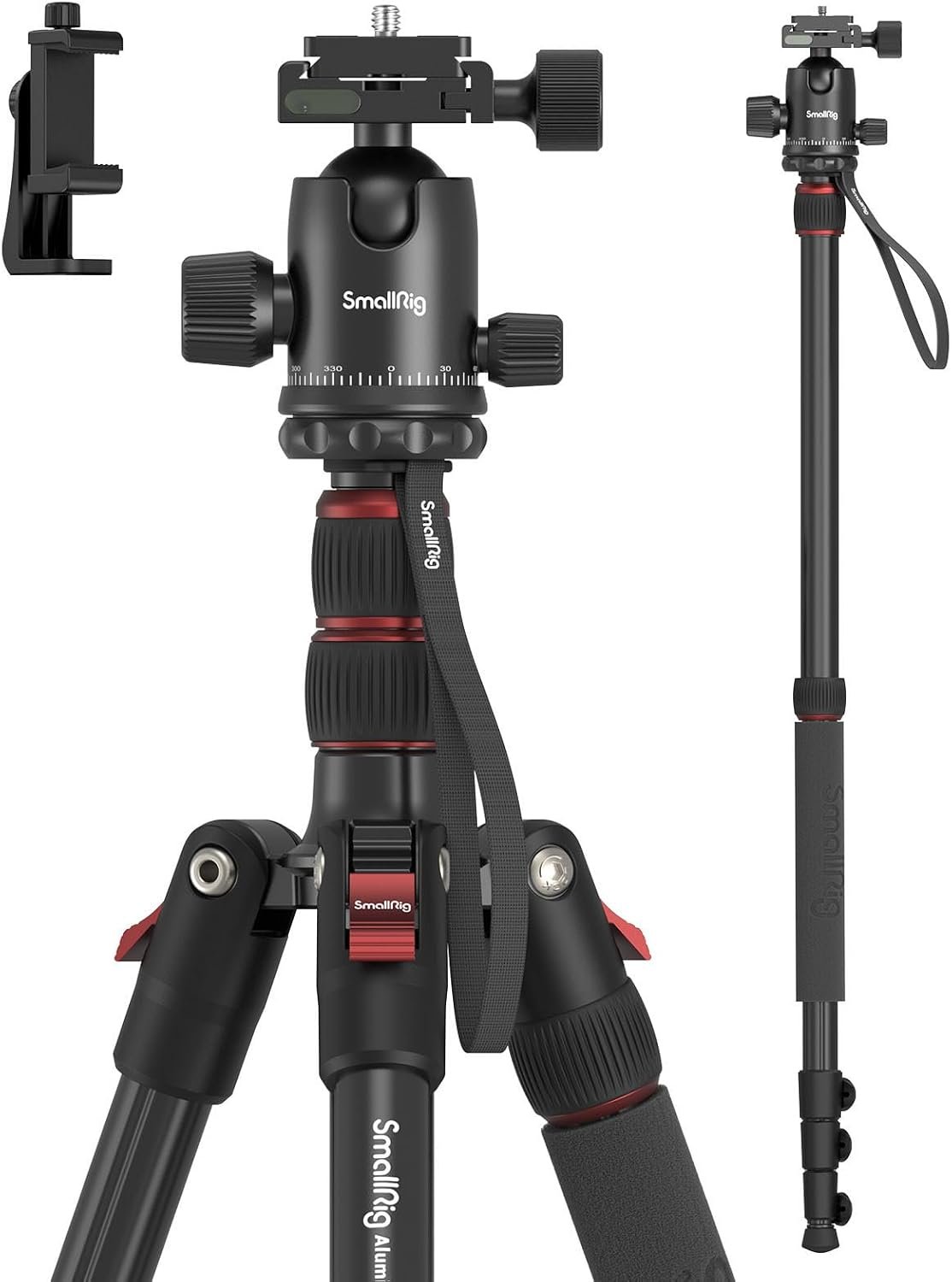 SmallRig 71″/ 180cm Aluminum Camera Ball Head Tripod & Monopod CT-10