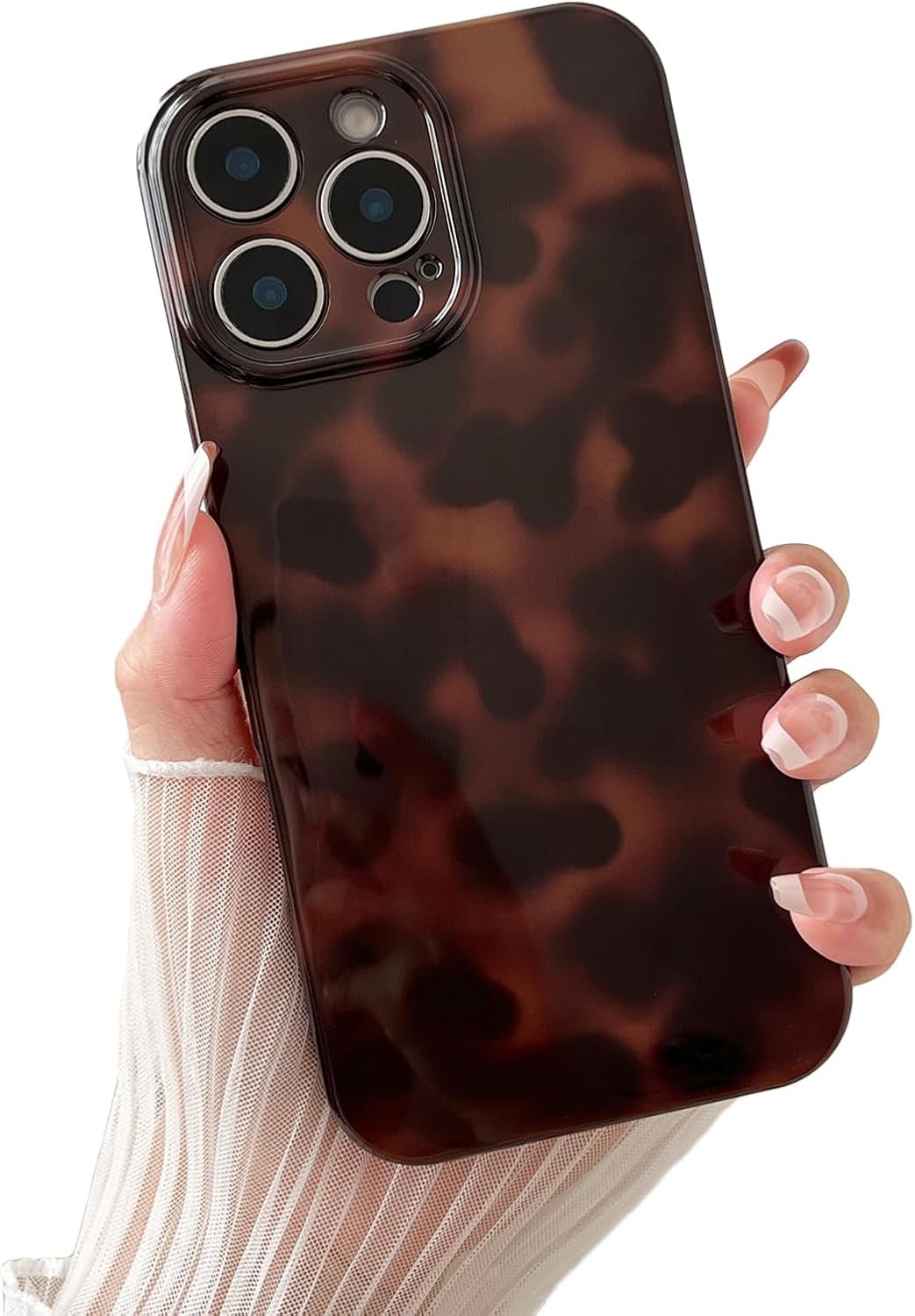 Huahuacase Compatible with for iPhone 15 Pro Case, Tortoise Shell Chic Amber Brown Print Leopard, Classic Soft TPU Protective Shockproof Case for iPhone 15 Pro 6.1 ”Color2