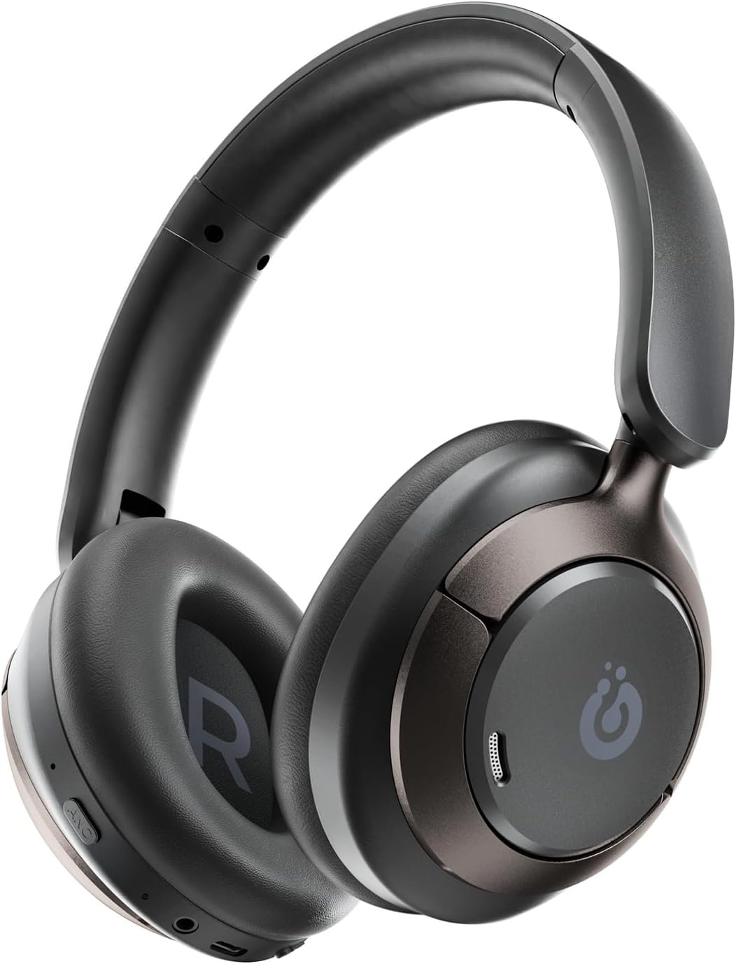 Boean Active Noise Cancelling Headphones, Over-Ear Headphones Bluetooth 6.0 with120H Long Playtime for Office, Black