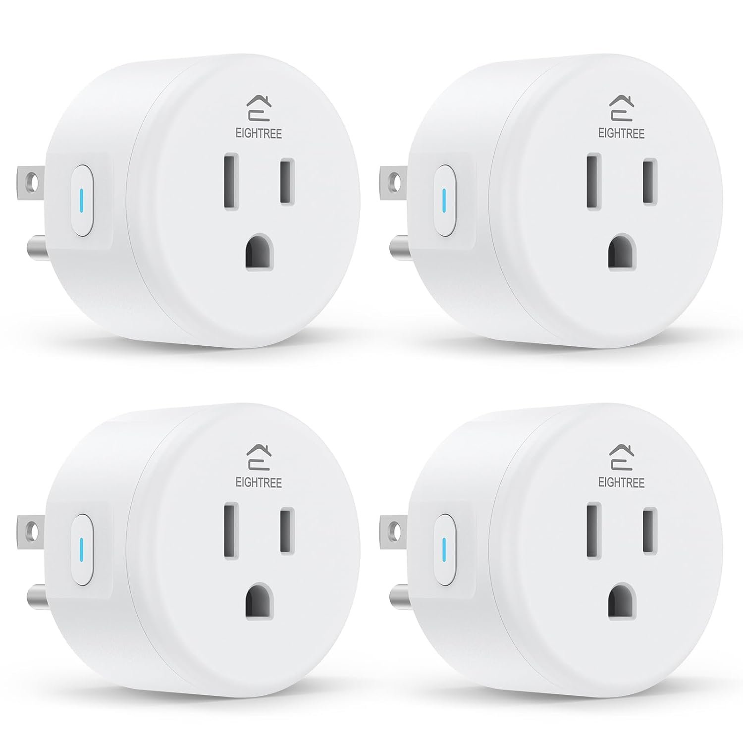 EIGHTREE Smart Plug WiFi Outlet Works with Alexa & Google Home, 15A, 4-Pack