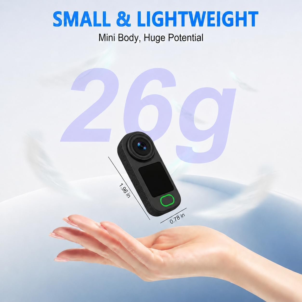 4K Mini Body Camera, 512G Thumb Action Camera, Vlogging Cam Portable Camcorder with 360° POV Rotate Clip & Magnetic Clip, Wearable Video Recorder for Traveling/Motorcycle/Pet Walking(No SD Card)