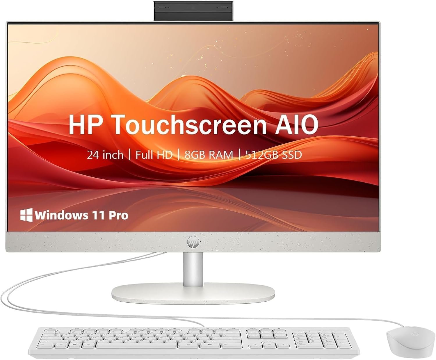 HP 23.8” Touchscreen All-in-One Desktop Computer, 8GB RAM, 512GB SSD