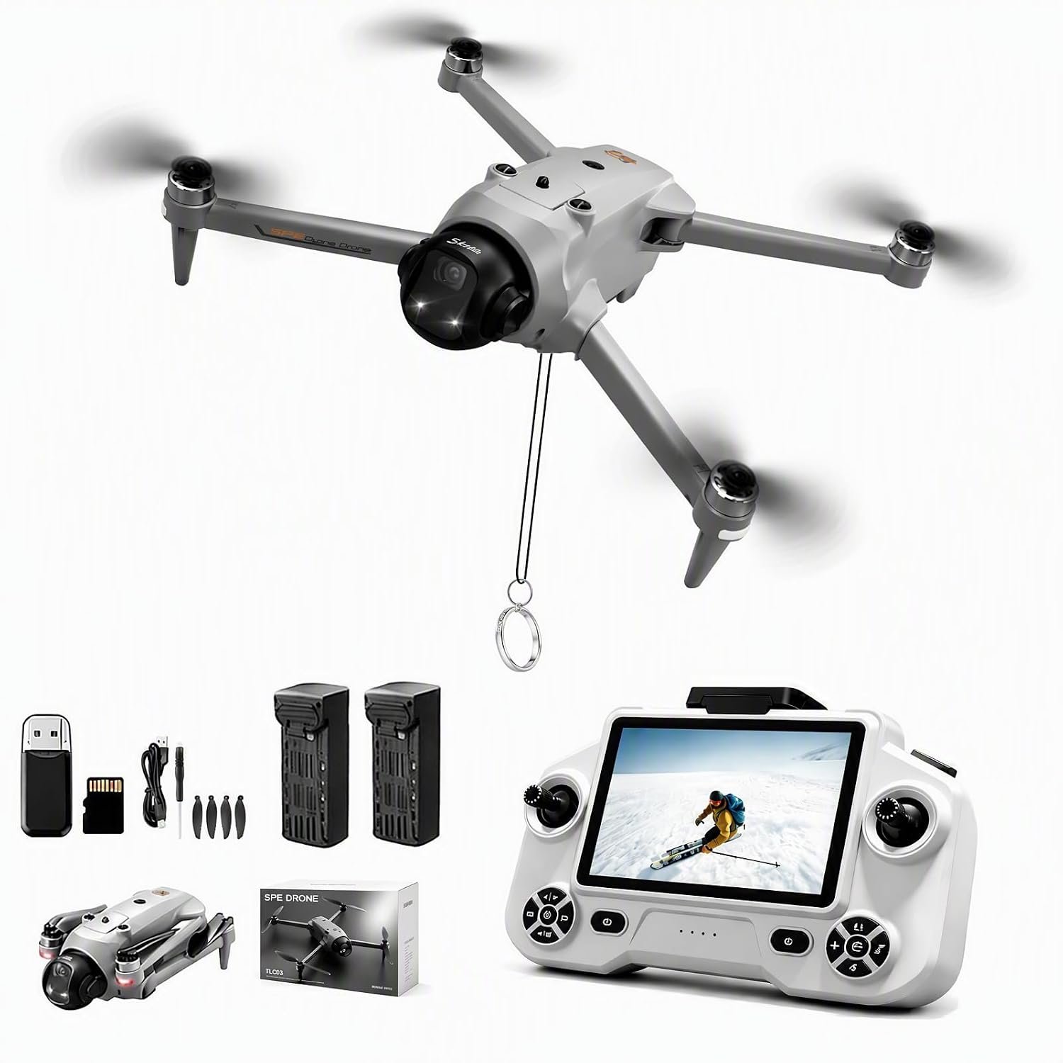 YL059 GPS Drone with 4K Camera for Adult EIS, 5G Drone with 4.3″ HD Screen