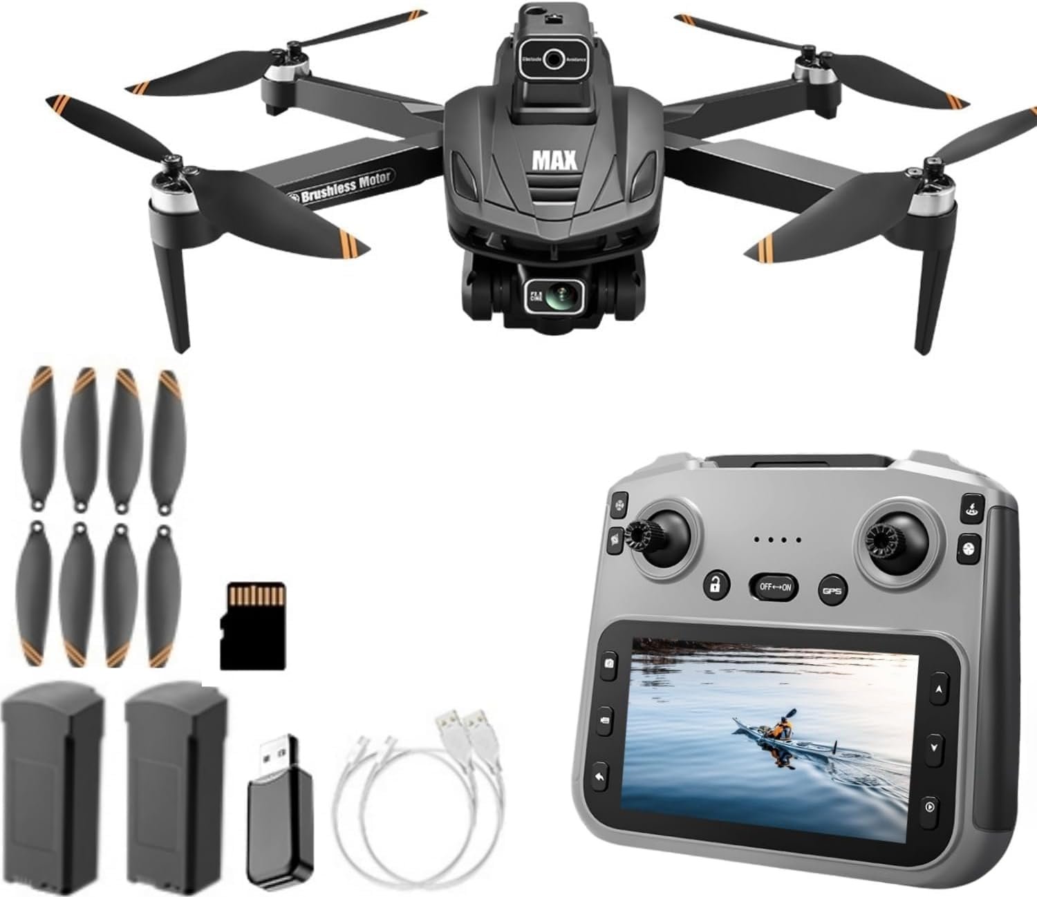 Adult GPS Drone with 1080P Camera & 4.5″ Screen Controller FPV Quadcopter