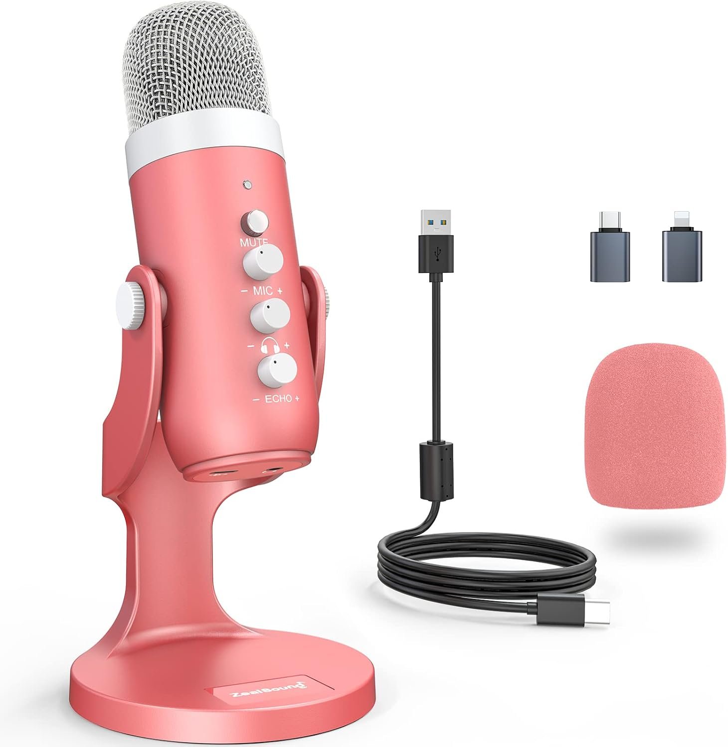 ZealSound Podcast Microphone for iPhone PC & Mac with Noise Reduction