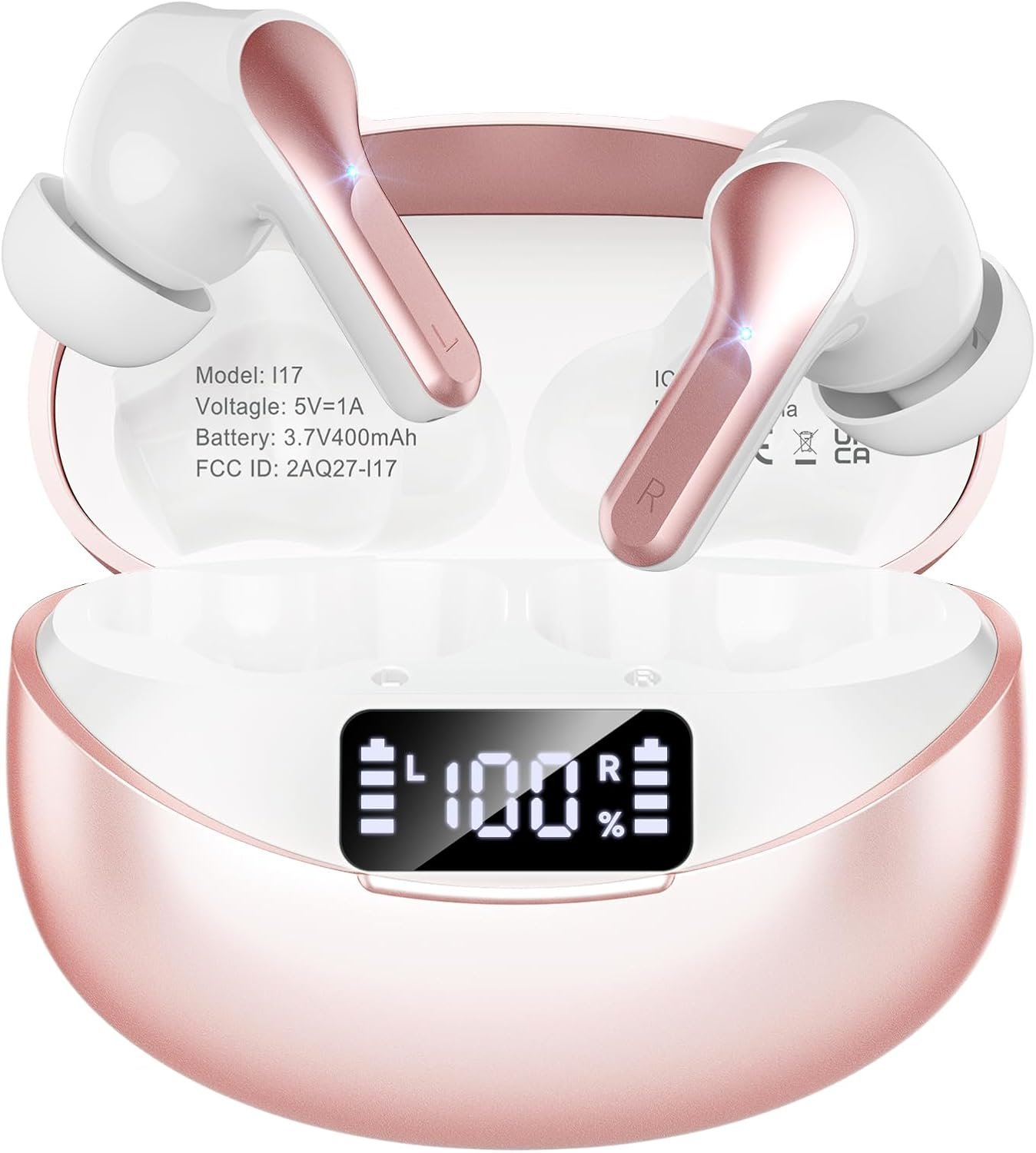 Wireless Earbuds, Bluetooth 5.4 Headphones HiFi Stereo/Crystal Clear