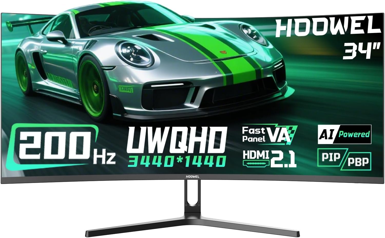 34 Inch Curved Gaming Monitor 200Hz UWQHD 3440×1440P Curved Monitor
