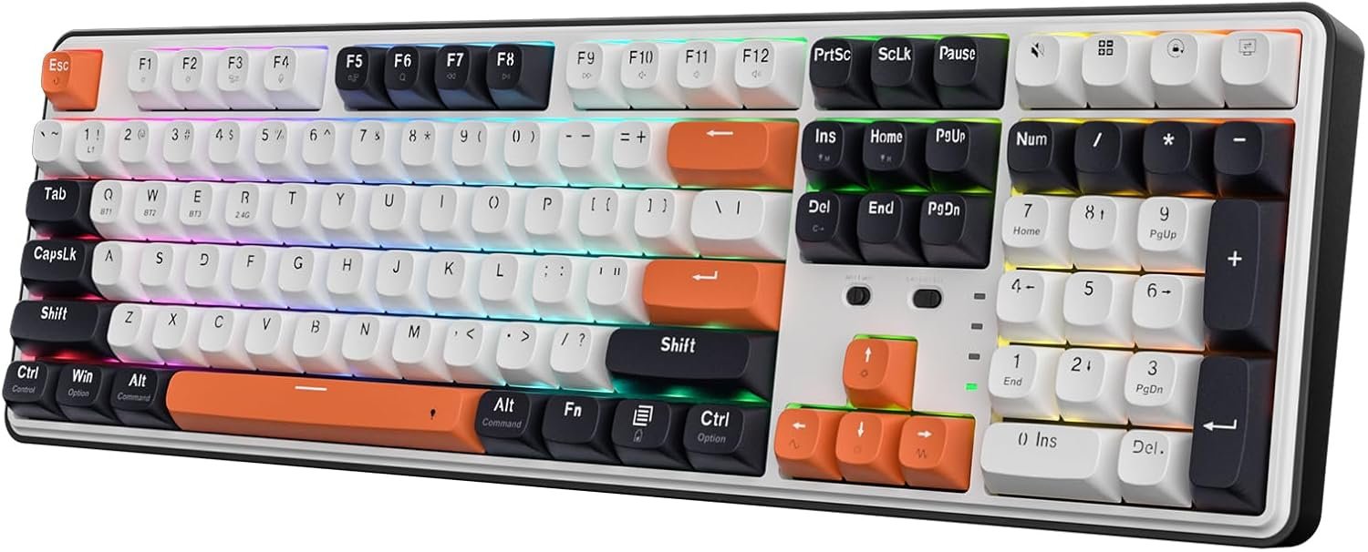 Redragon K689 PRO Wireless 108-Key Gasket RGB Gaming Keyboard, 4 Hotkeys