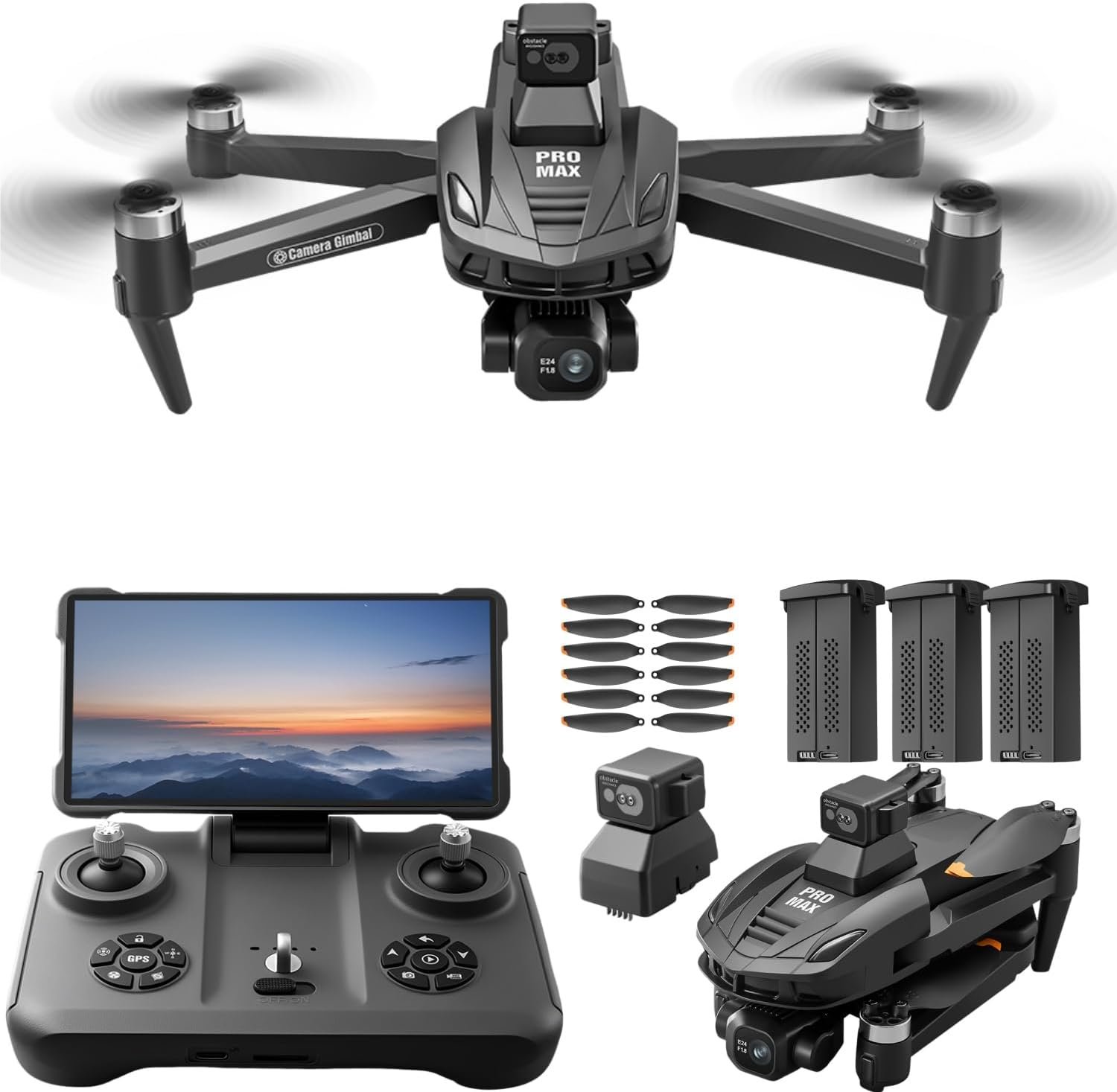 Drones with Camera for Adults 4k, (Black,3 Batteries Set)