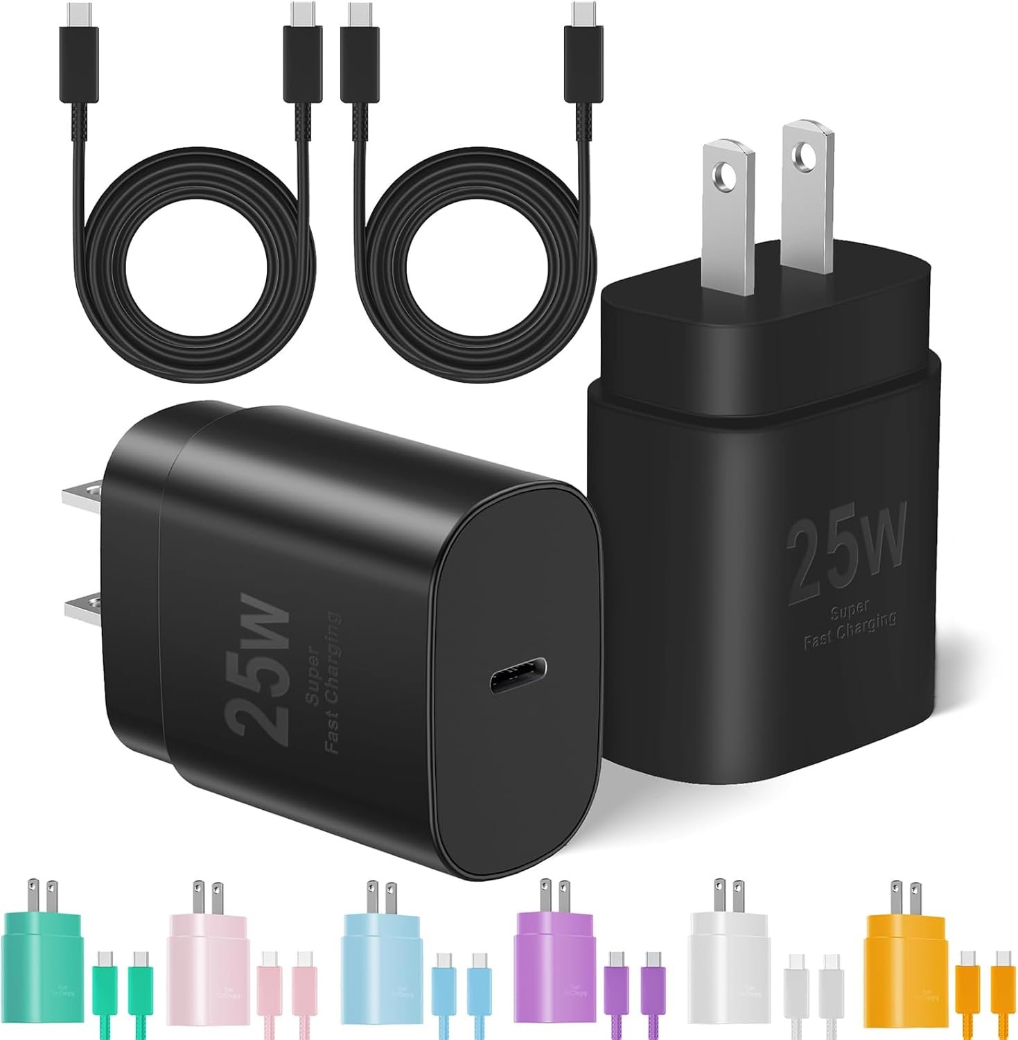 Type C Charger Fast Charging, 2Pack [10FT&6FT] Long USB C Cable with 25W Phone Super Fast Charger Block Compatible with Galaxy S26+/S25 Ultra,iPhone 18/17/16/Air/Plus/Pro Max/Duo