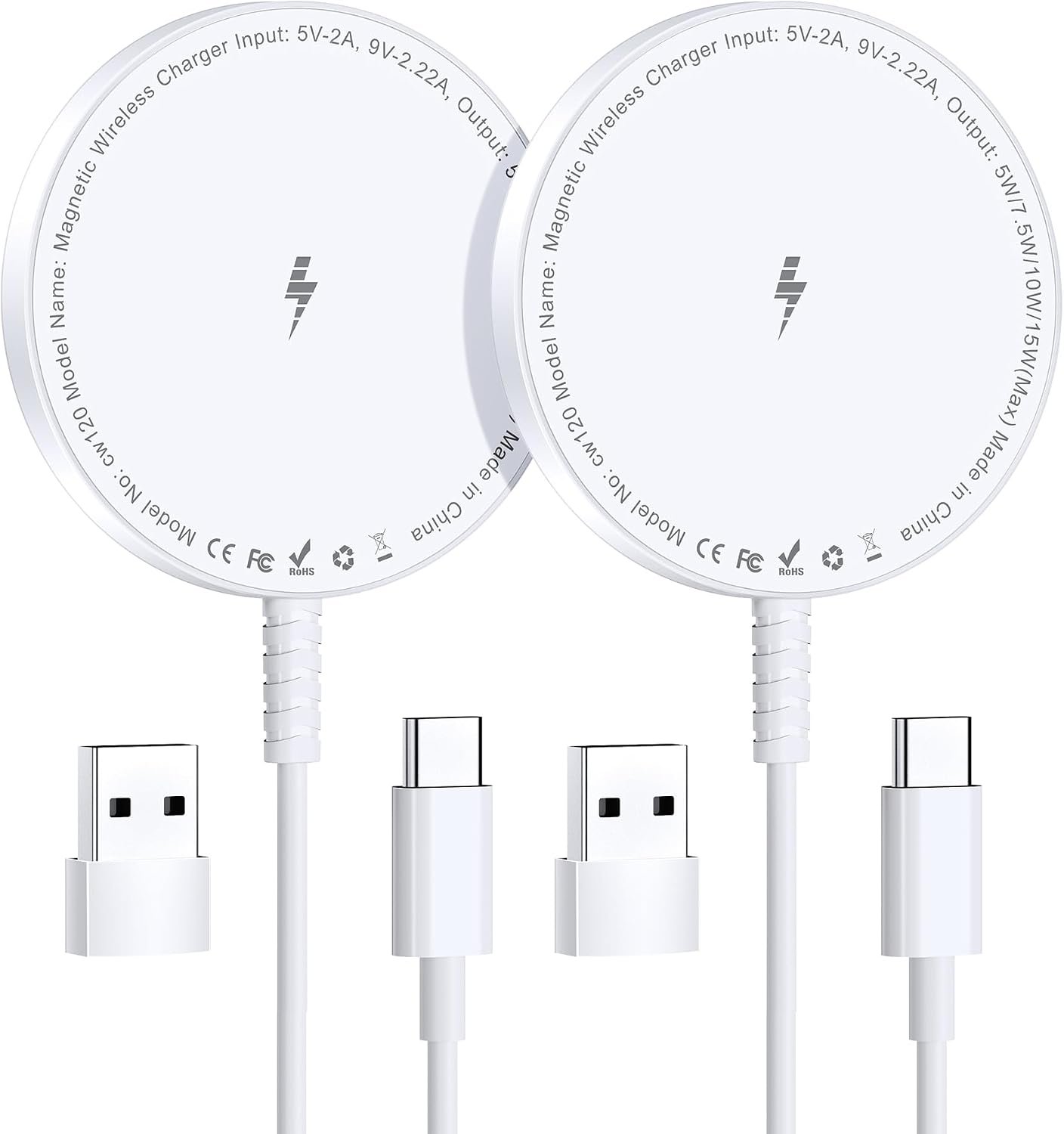 MagSafe Charger 2 Pack: Magnetic Wireless Charge iPhone 17-12 & AirPods