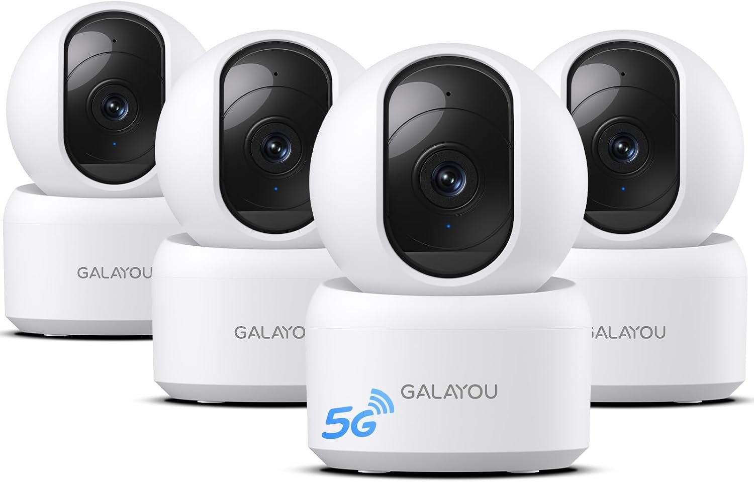 GALAYOU 5G&2.4G Dual-Band Indoor Cameras for Home Security in 2K, G2 4Pack