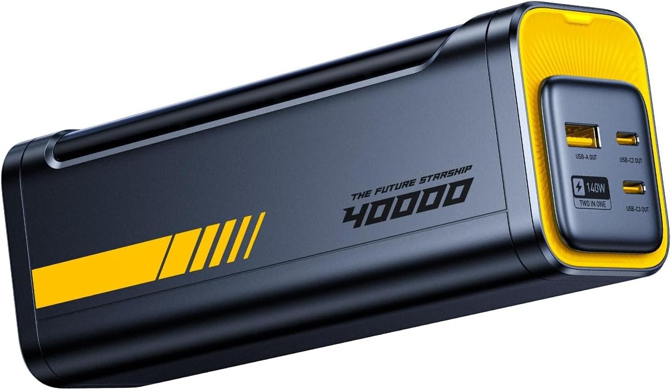 AOHI 40000mAh 140W PD3.1 Laptop Power Bank, 2-in-1 Fast Charging Station
