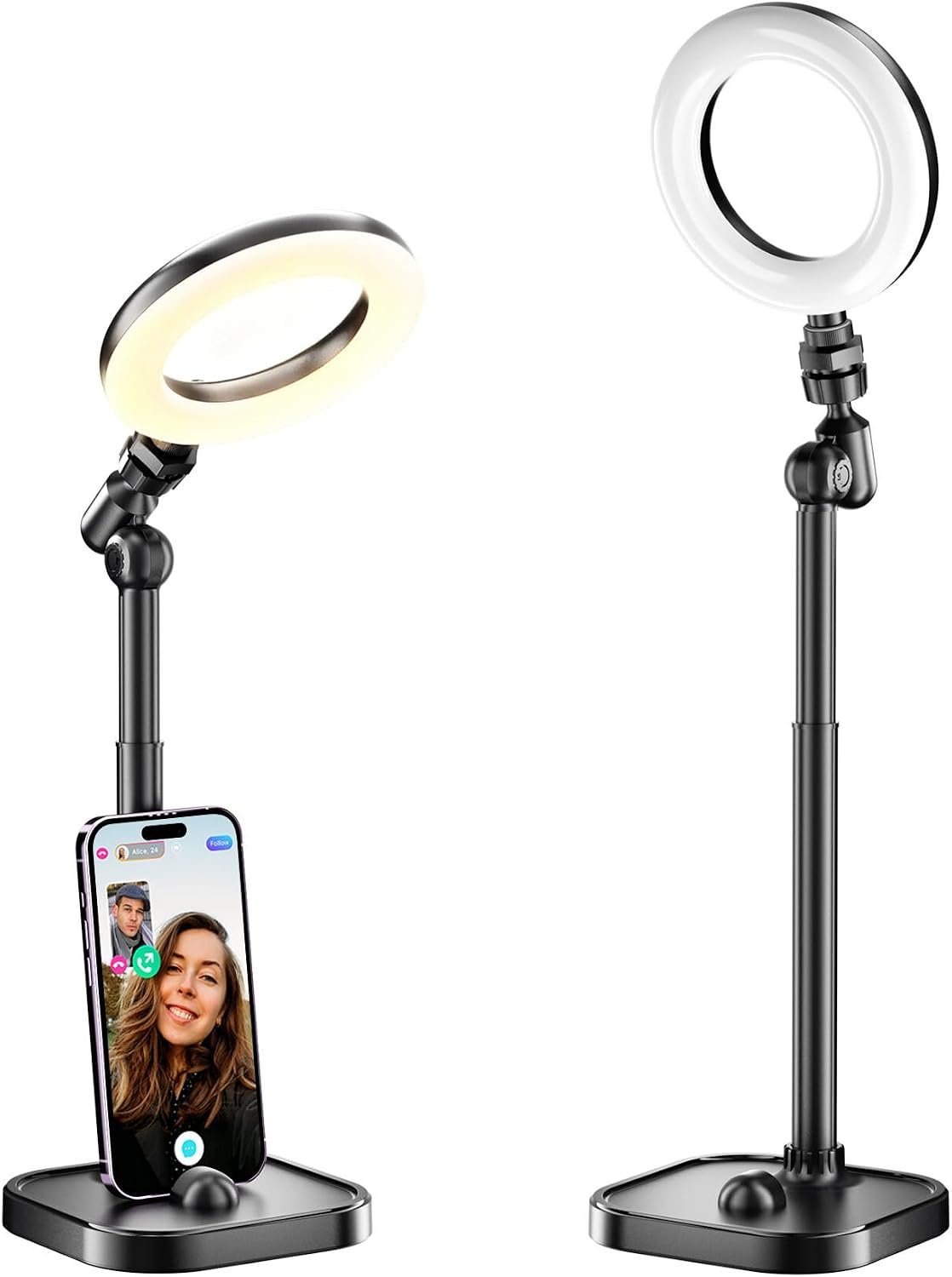Ring Light for Desk, Portable Streaming Lights for Video Recording