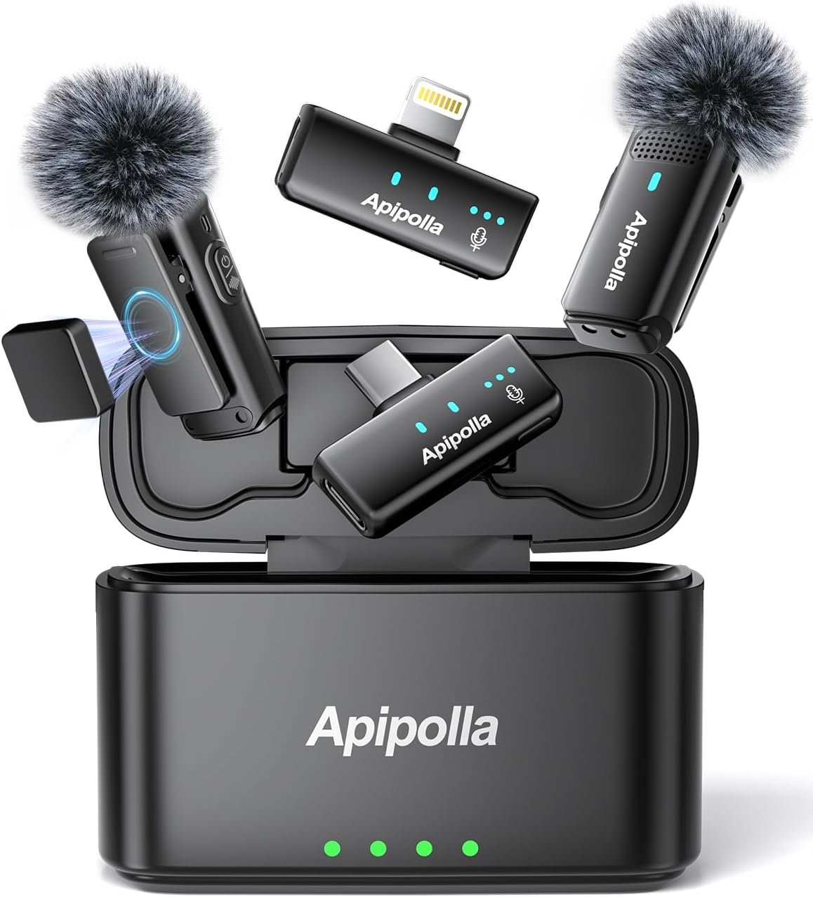 Wireless Mini Lavalier Microphone for iPhone 17/16/15 Android,30H Playtime with Charging Case,Plug&Play Magnetic Mini Lapel Microphone with Noise Reduction for Content Creators,Vlog,Tiktok,YouTube