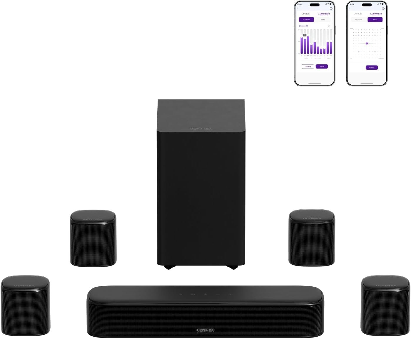ULTIMEA 7.1ch Surround Sound Bar for TV, Home Theater Systems w/Subwoofer