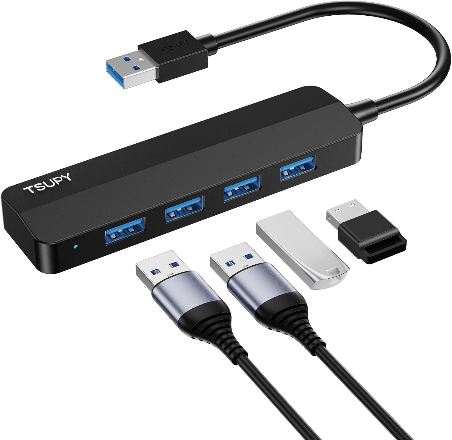USB 3.0 Hub, TSUPY 4 USB Port Hub USB 3.0 Splitter USB Port Expander