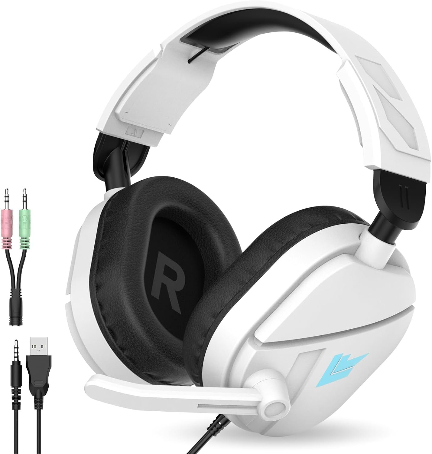 QXQ Wired Gaming Headset for PS5/PS4/PC/Switch – 3.5mm Over-Ear Headphones