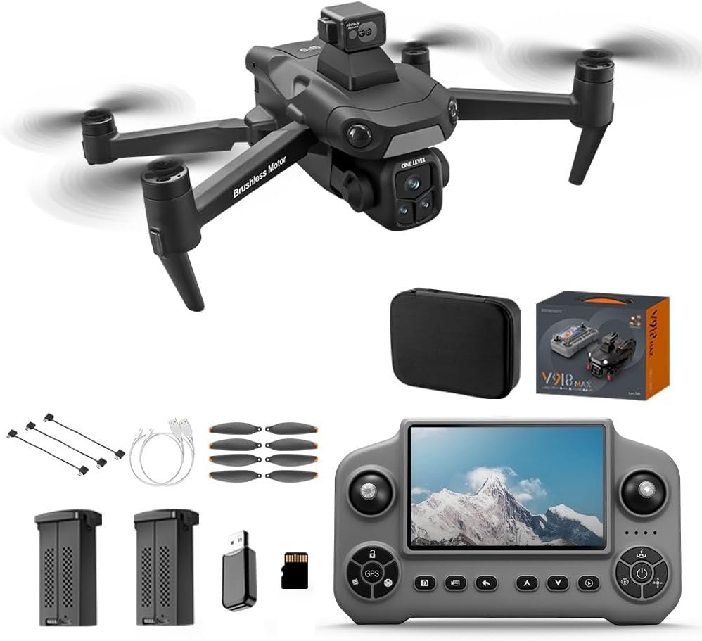V918 Drones with Camera for Adults 4K, GPS 8K Drone with 4.5″ Screen