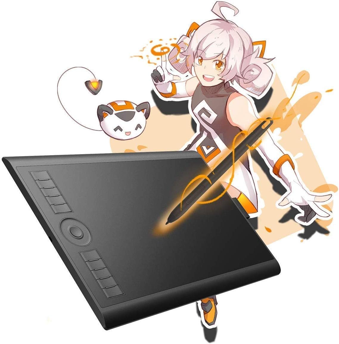GAOMON M10K Drawing Tablet, 10×6 with Touch Ring, 10 Keys & 8192 Pressure