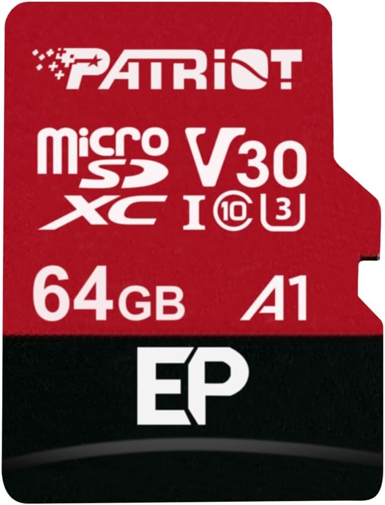 Patriot Memory 64GB EP A1/V30 Micro SD Card,Android Phones,Tablets,4K