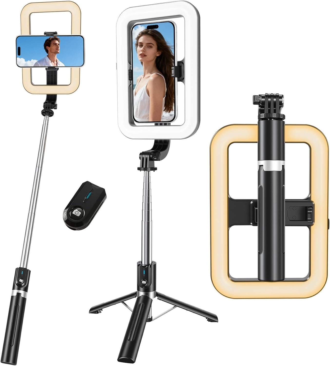 Selfie Ring Light with 54″ Tripod Stand, Selfie Light for iPhone