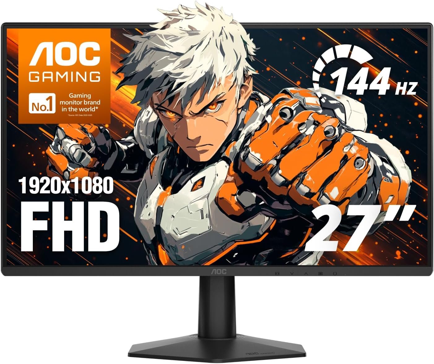 AOC 27 Inch Gaming Monitor FHD 144Hz Fast IPS 0.5ms HDR, 27G51F