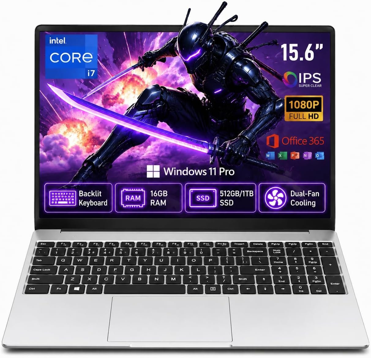 Gaming Laptop 2026,Office & Windows 11 Pro Laptops with 16GB RAM 512GB SSD