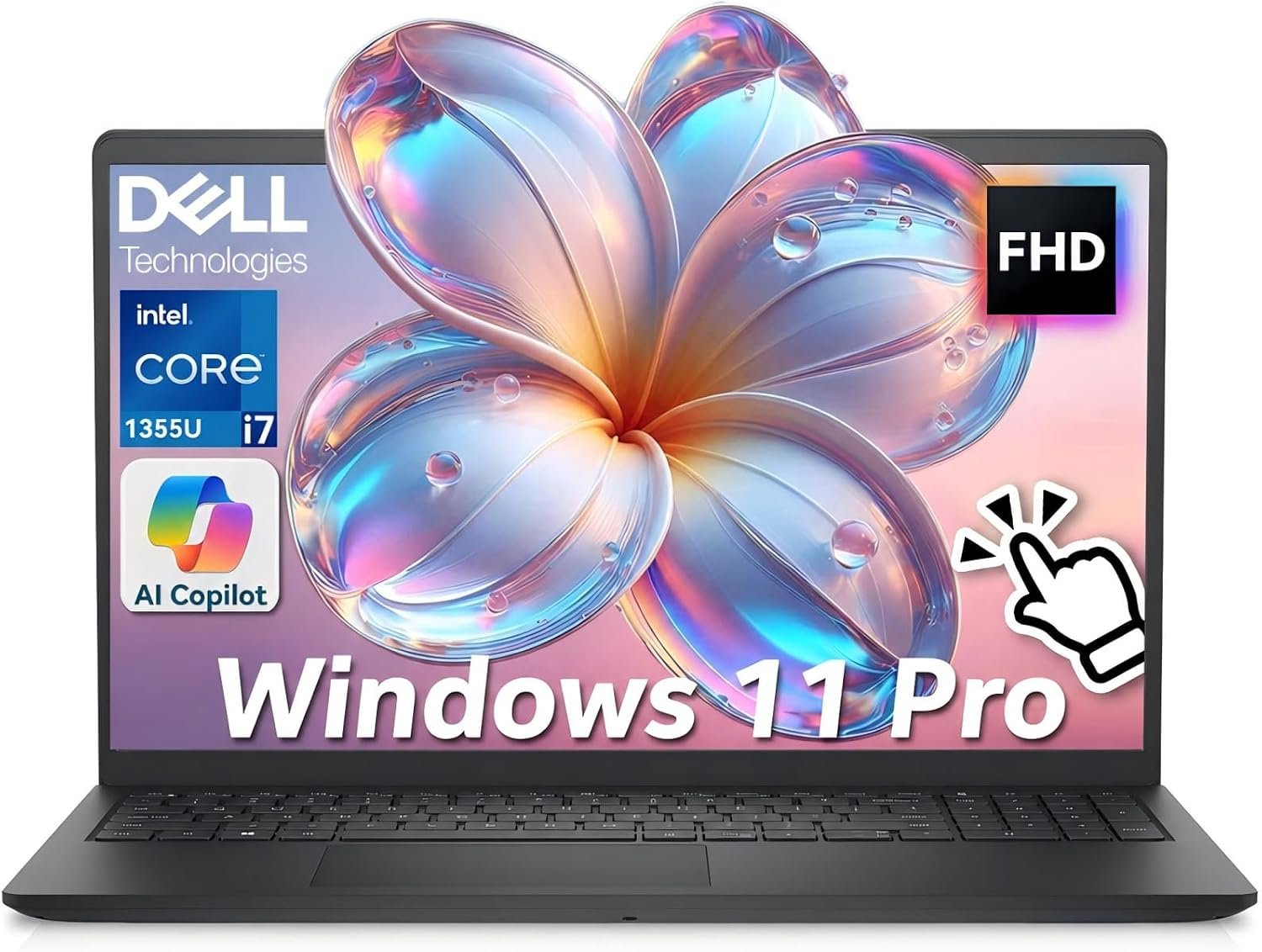 Dell 15 Business Touchscreen Laptop–Intel Core i7-1355U (10-Core), 32GB RAM, 1TB SSD Windows 11 Pro, Office 365 for the Web –15.6″ FHD Touch, AI Copilot –2026 New Computer