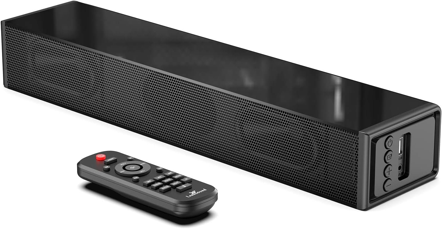 LARKSOUND Small Sound Bar for TV, PC and Gaming, 16 Inch Mini Soundbar