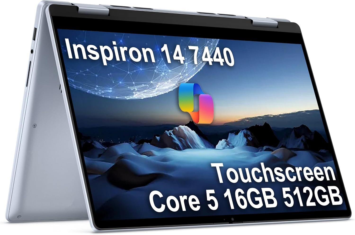 Dell Inspiron 14 7440, 14″ 2-in-1 Laptop, Core 5 120U, 16GB DDR5, 512GB SSD