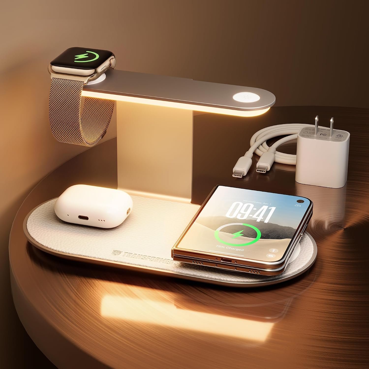 TRANSFORMERS 3 in 1 Charging Station with 3-Level Adjustable Lighting
