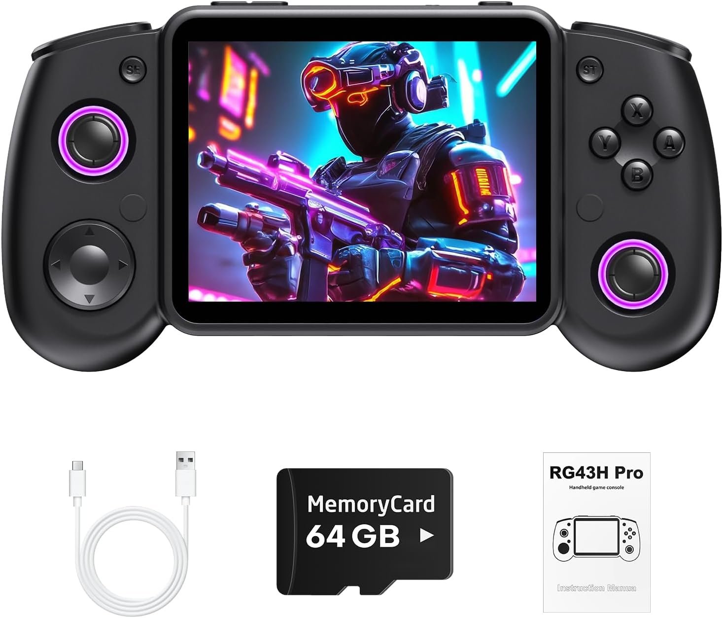 RG43H Pro Retro Handheld Game Console,Dual Game System,Powerful RK3562 Chip