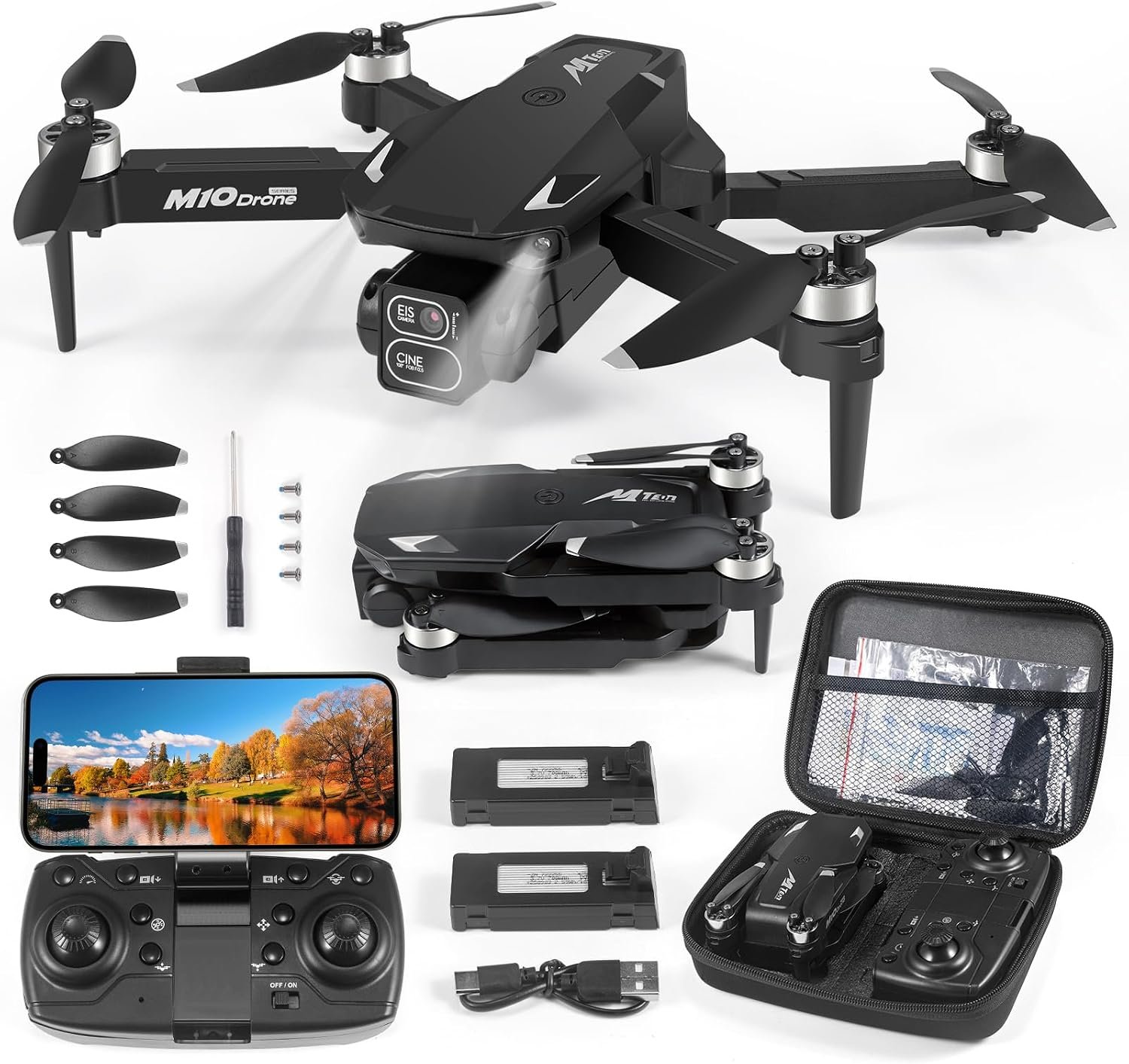 Mini Drone with Camera, 4K HD FPV Drone for Beginners,Brushless Motor, Altitude Hold, Gesture Selfie, One key Return/Emergency Stop,3D Flips, Waypoint Fly, 2 Batteries,Foldable RC Quadcopter
