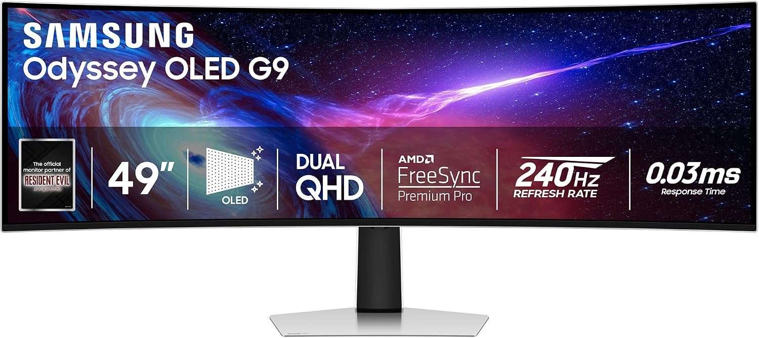 Samsung 49″ Odyssey (G93SC) Series QD-OLED Curved Gaming Monitor