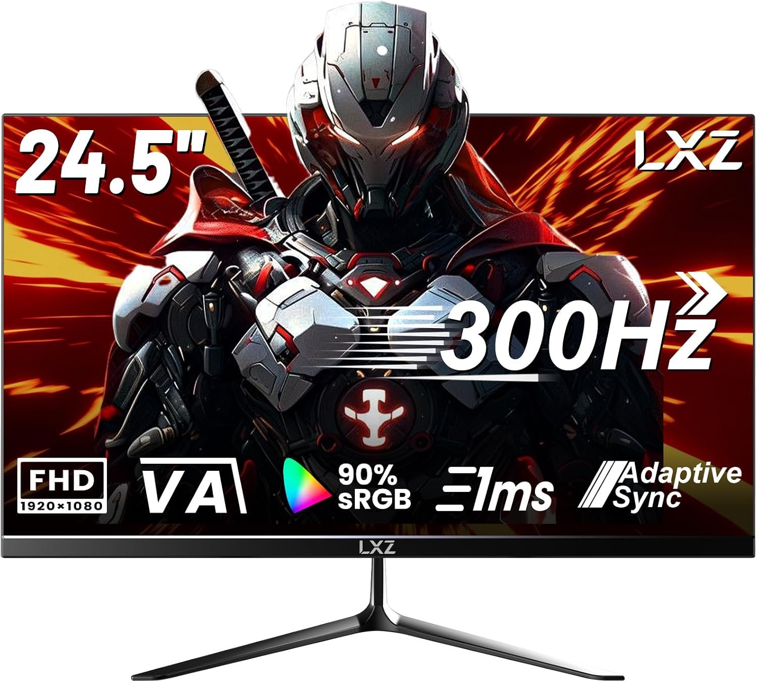 LXZ 24.5 Inch Gaming Monitor, 300Hz FHD 1080P, VA Panel, 1ms MPRT
