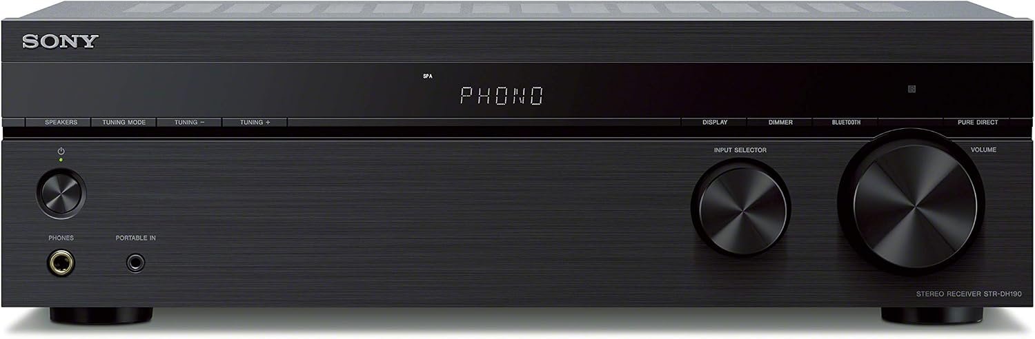 Sony STRDH190 2-ch Home Stereo Receiver with Phono Inputs & Bluetooth Black