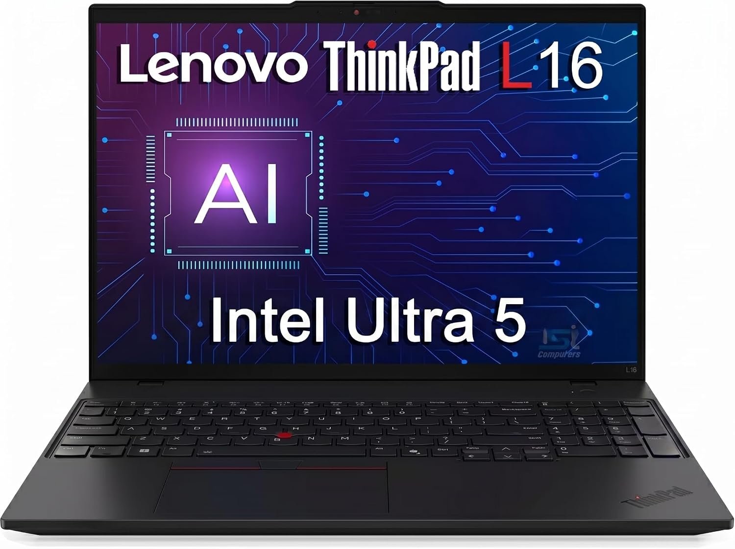 Lenovo ThinkPad L16 Business Enterprise AI PC Laptop, 16″ FHD+, Intel 12-Core Ultra 5 225U (> Ultra 7 155U), 2x Thunderbolt 4, IST Computer Customized 16GB/32GB/64GB RAM, 512GB/1TB/2TB SSD, Win 11 Pro