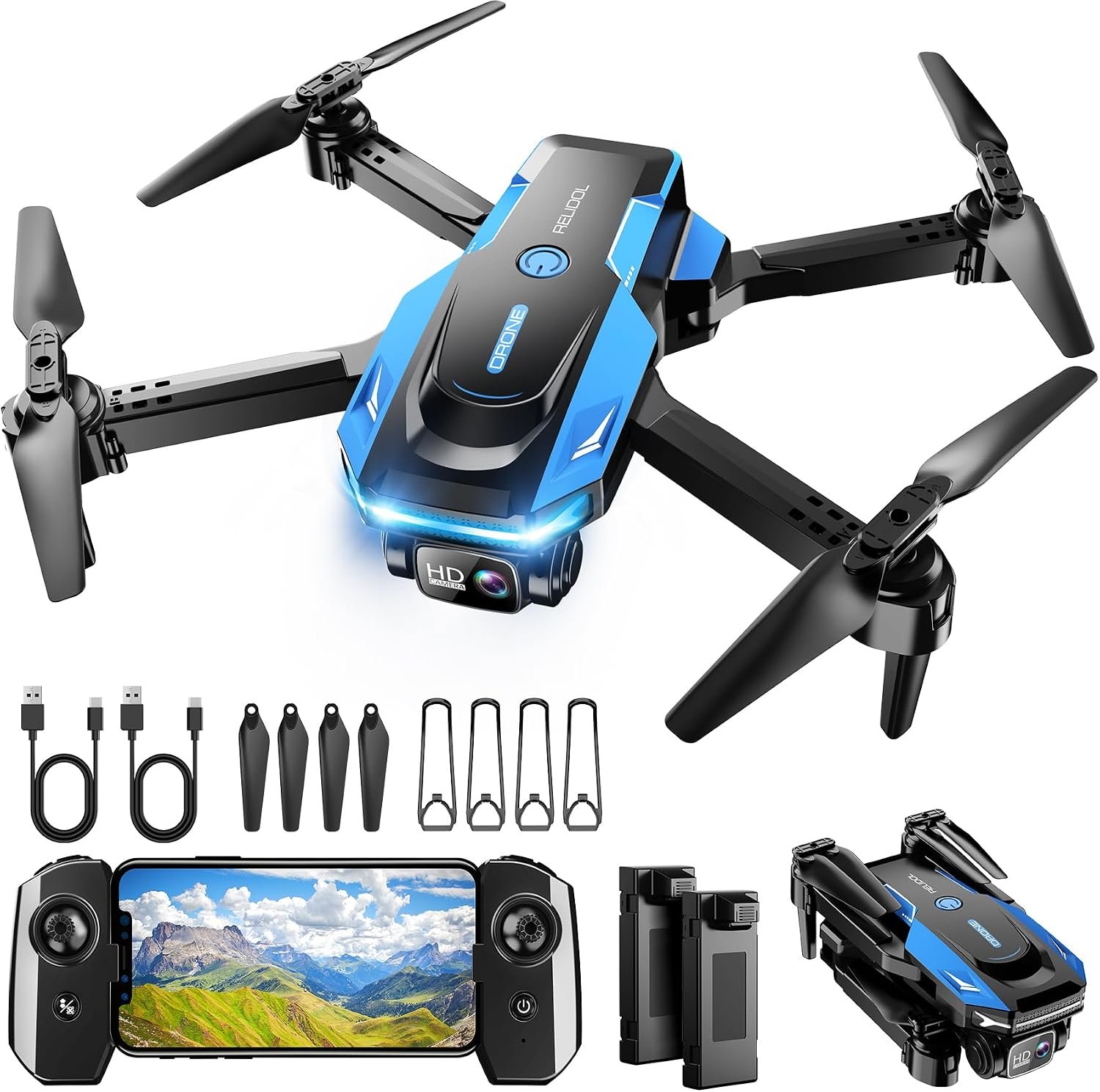 Drone with 1080P Camera – Foldable Remote Control RC Quadcopter FPV Drone