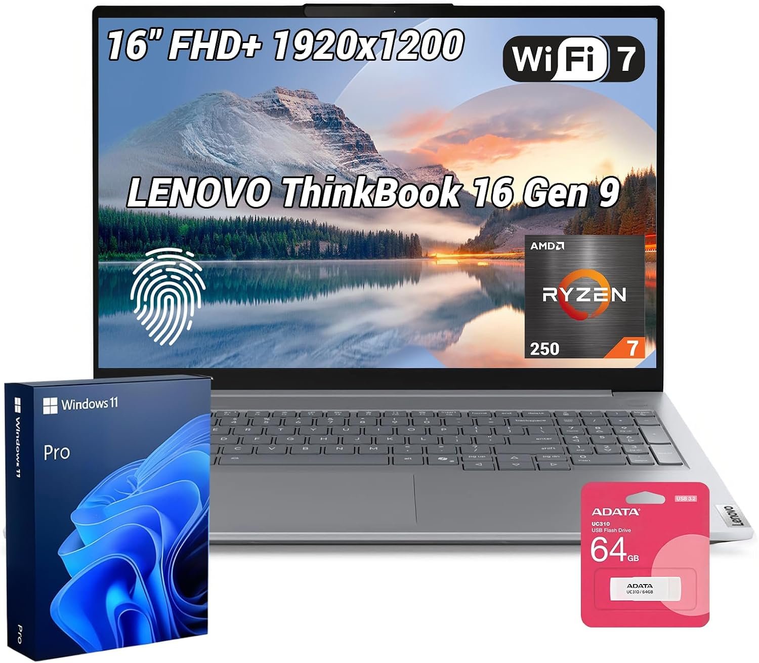 Lenovo ThinkBook 16 Gen 9 Laptop with AMD Ryzen 7 250, 32GB RAM + 1TB SSD