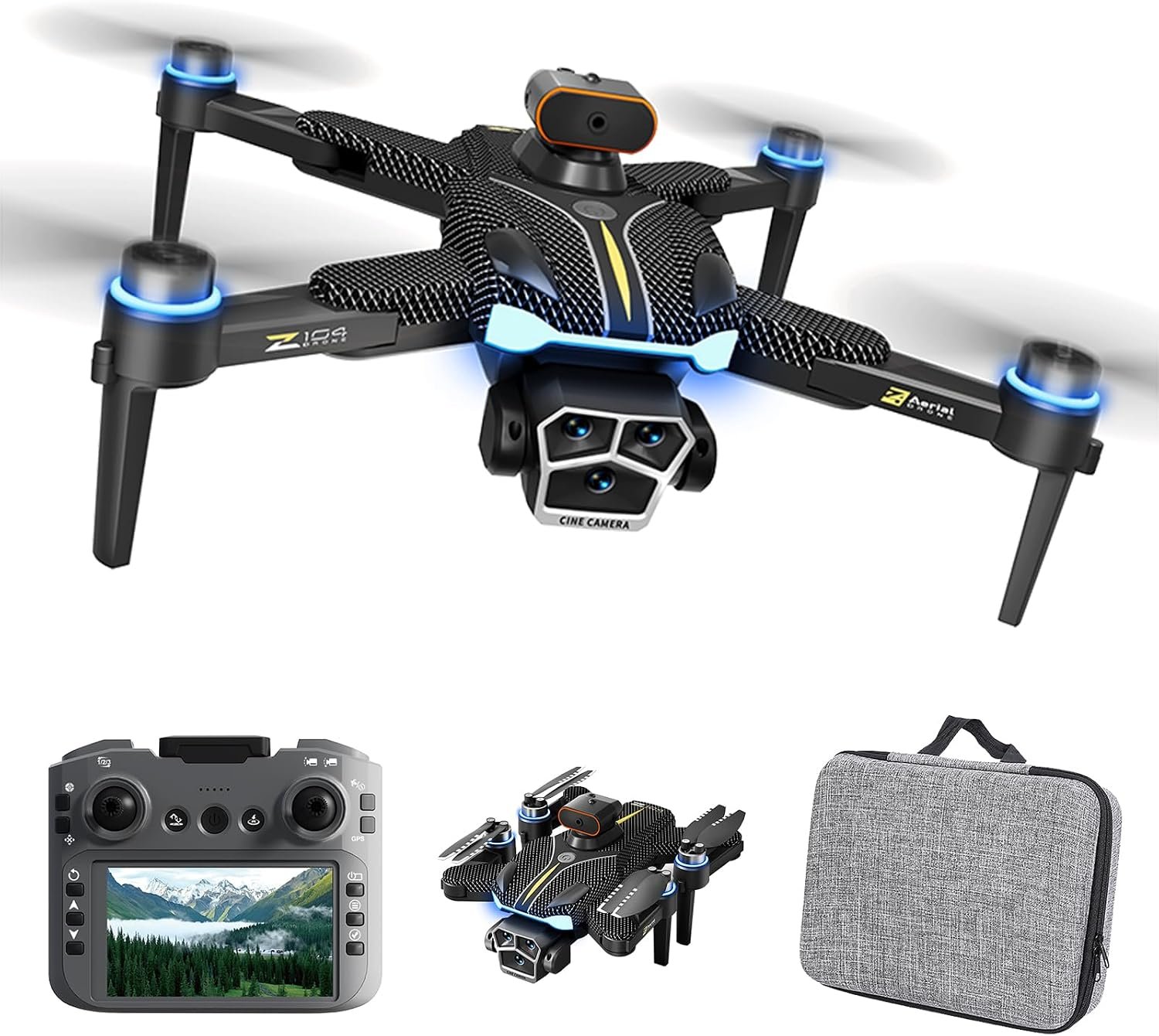 Z104 GPS Drones with Camera for Adults 4K, RC Drones with 4.5″ HD Screen