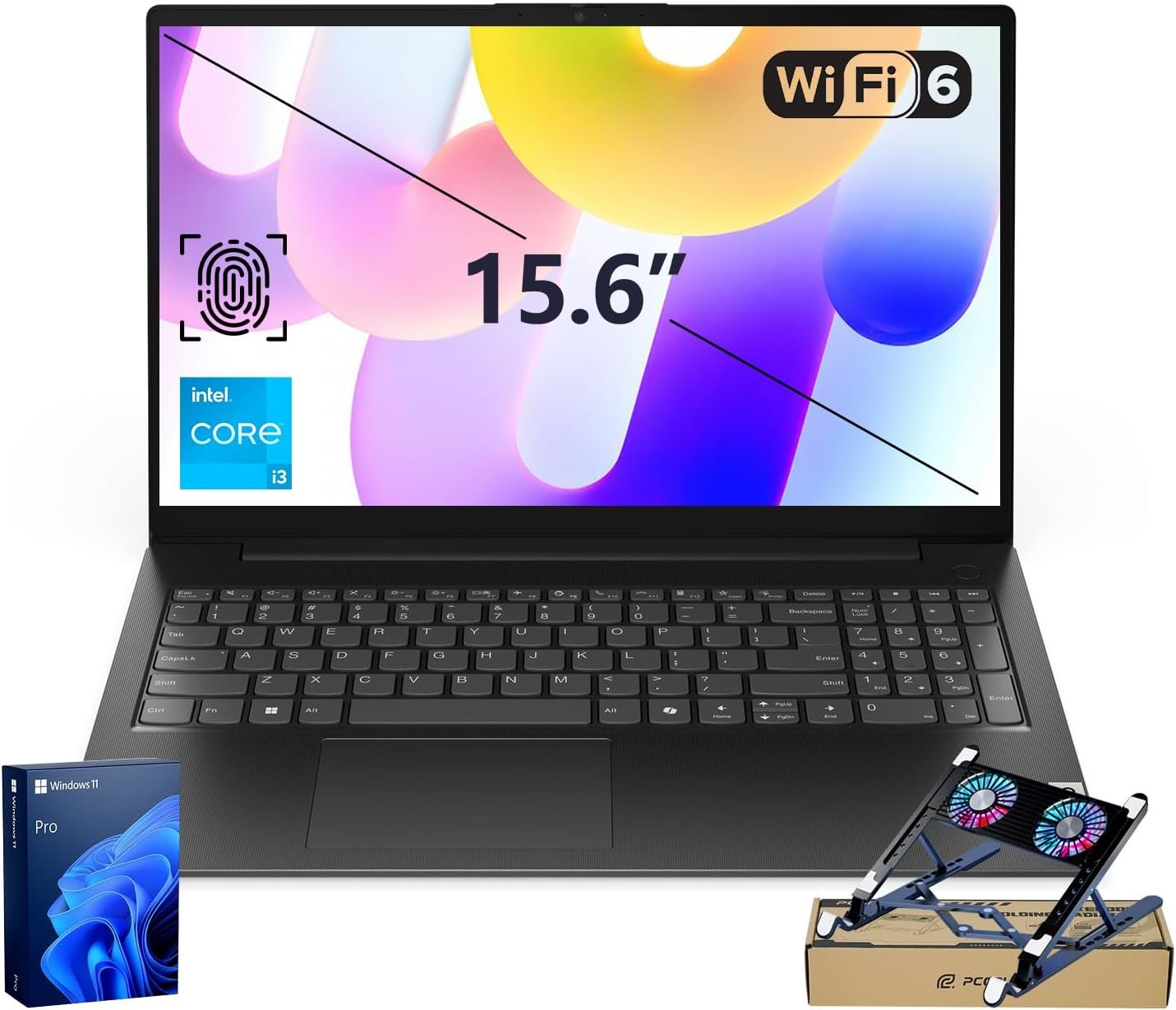 Lenovo V15 Gen 5 15.6” FHD Business Laptop, 16GB DDR5RAM, 512GB Storage, Intel Core i3 6-core CPU(Beat Ryzen 3 7320U), W11 Pro, AI Copilot Key, Webcam w/Shutter, Security Chip Discrete TPM 2.0, Black