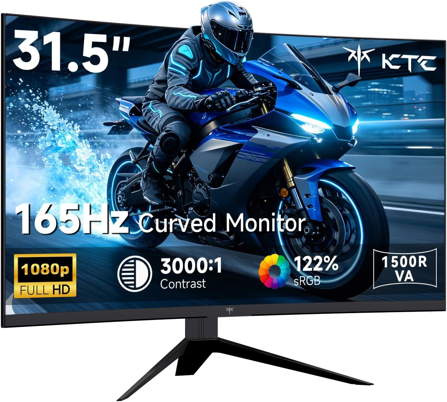 KTC 32 Inch Curved Gaming Monitor, FHD 1080p 165Hz Curve Monitor, H32S17C
