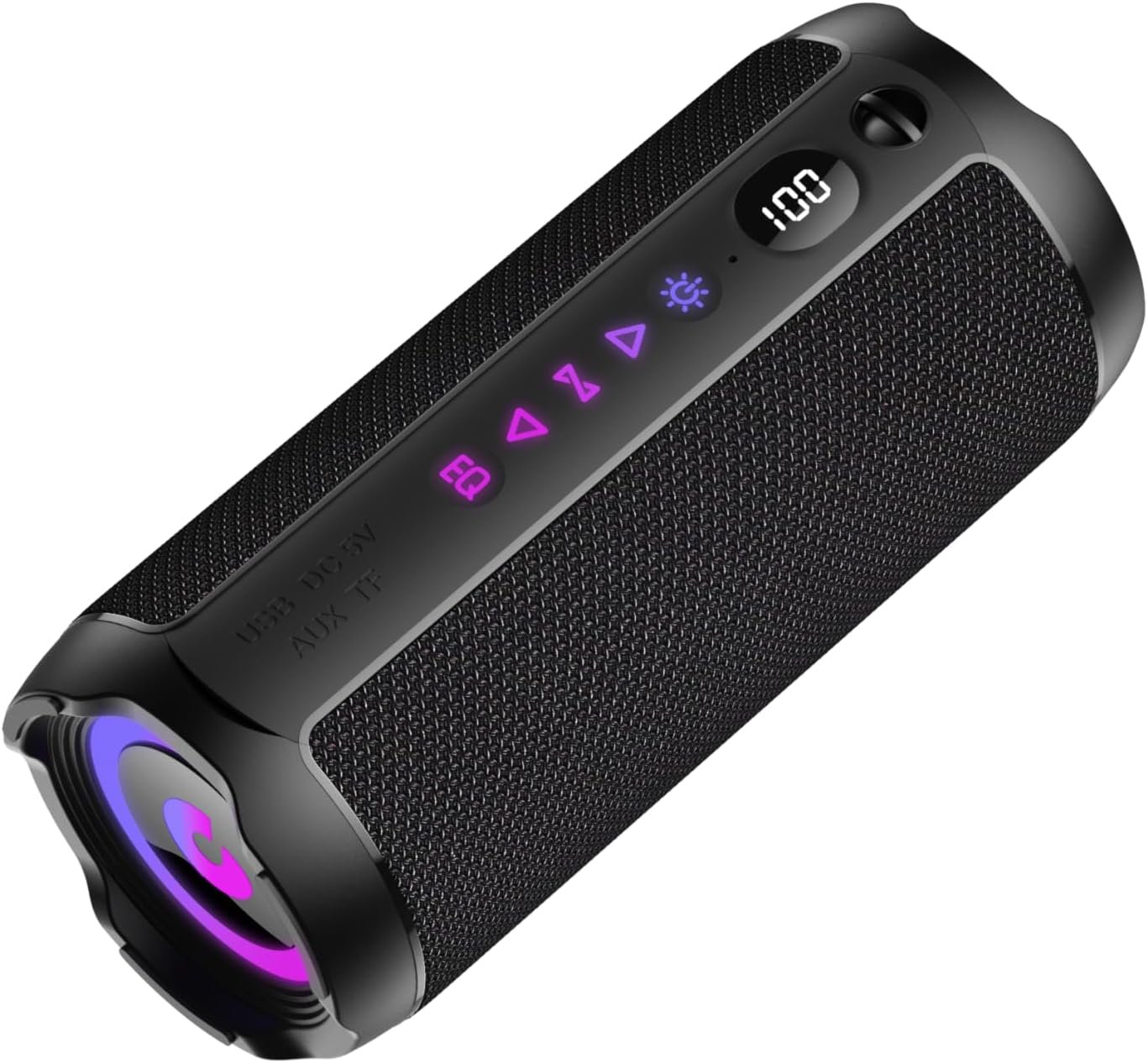 Portable Bluetooth Speaker, Bluetooth 5.4 Speaker, Dual Speaker with LED Display, Deep Bass,25H Playtime, Colorful RGB Lights,IPX7 Waterproof,TWS pairing for Outdoor/Home/Party/Travel,Gift Ideas